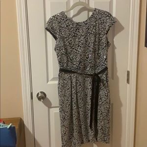 Alex Evenings black and silver cocktail dress.